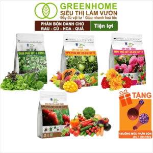 Phân Bón NPK Greenhome, Chuyên Rau Ăn Lá, Củ, Cây Ăn Trái, Hoa, Chắc Rễ, Khoẻ Cây, Bông To, Sai Quả
